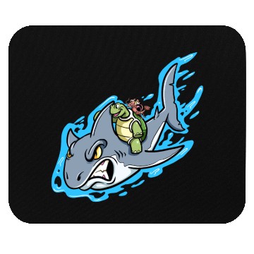 Discover Shark Swims With Turtle And Crab Mouse Pads
