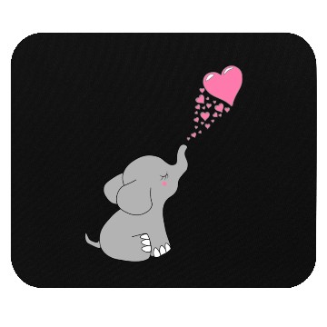 Discover Grey Elephant with love Mouse Pads
