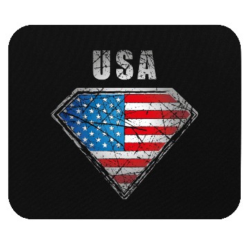 Discover USA superhero flag legend vintage crest Mouse Pads