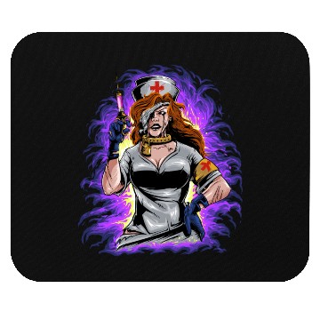 Discover Angry Psychopathic Nurse Mouse Pads