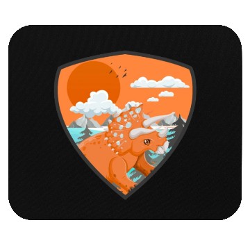 Discover triceratops predators in mountains Mouse Pads