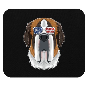 Discover Saint Bernard USA Sunglasses I American Flag Mouse Pads