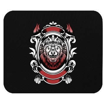 Discover Lion king white red Mouse Pads