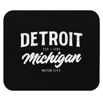 Discover Detroit Michigan Typography Mouse Pads