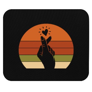 Discover K-Pop K-Drama Finger Heart Retro Mouse Pads