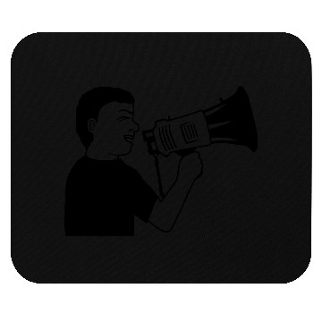 Discover man angry demonstration megaphone Mouse Pads