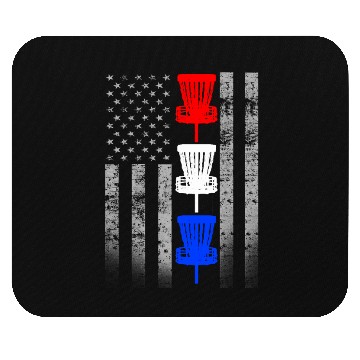 Discover Red White and Blue Disc Golf Flag Mouse Pads