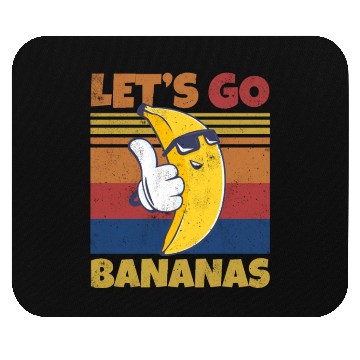 Discover Retro Let's Bananas Funny Cool Banana Mouse Pads