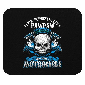 Discover Pawpaw Biker Never Underestimate Motorcycle Skull Mouse Pads