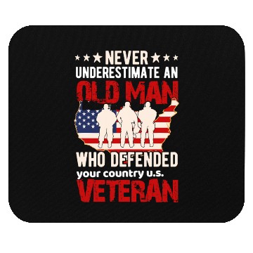 Discover US Veteran Never Underestimate an Old Man Mouse Pads