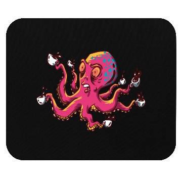 Discover Octopus Drinking Coffee Mouse Pads