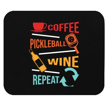 Discover Coffee Pickleball Wine Repeat for Men Women Mouse Pads