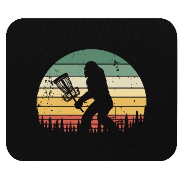 Discover Funny Bigfoot Disc Golf Trees Vintage Sunset Mouse Pads
