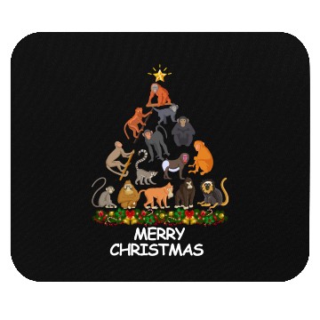 Discover Monkey Christmas Tree Merry Christmas Mouse Pads