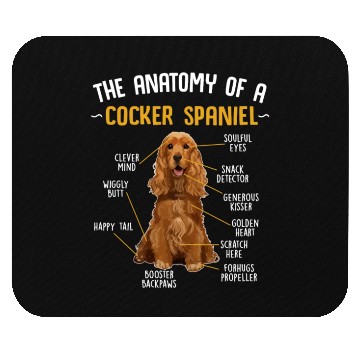 Discover Funny Anatomy Of A Cocker Spaniel Dog Lover Mouse Pads