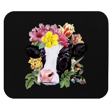 Discover Cow Floral Cow Spring Nature Lovers Mouse Pads