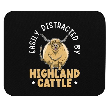 Discover Easily Distracted By Highland Cattle Cow Farmer Mouse Pads