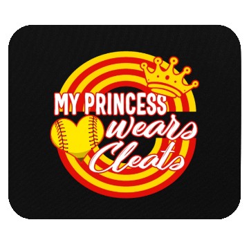 Discover Softball Mouse Pads, My Princess Wears Cleats Rainbow