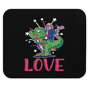 Discover Love America Washington Dinosaur USA 4th Of July Mouse Pads