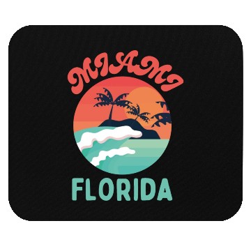 Discover Vintage Miami Beach Florida Beach Tropical Summer Mouse Pads