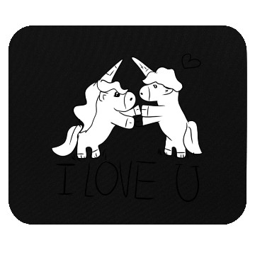Discover unicorn i love you couple Mouse Pads