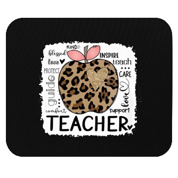 Discover Leopard Apple Teacher Life Back To School 2022 Mouse Pads