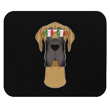 Discover Great Dane Italy Sunglasses I Italian Flag Mouse Pads