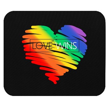Discover LGBT Rainbow Heart Love Wins Gay Lesbian Trans Bi Mouse Pads