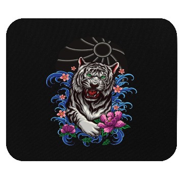Discover tiger Japanese style Mouse Pads