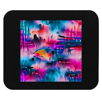 Discover Abstract watercolor pattern in retro neon colors Mouse Pads