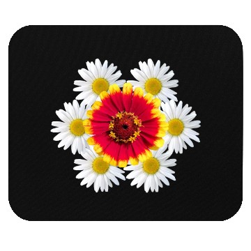 Discover zinnia blossom daisy flower blooms flowerpattern Mouse Pads