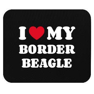 Discover I Love My Border Beagle Mouse Pads