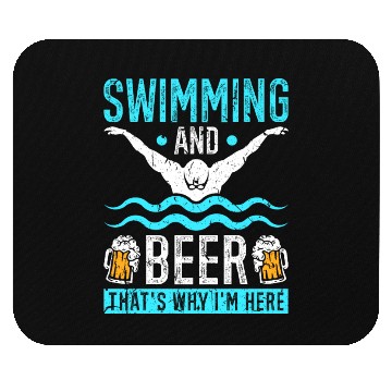 Discover Swimming Beer Men Swim Team Mouse Pads