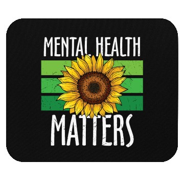Discover Mental Health Matters Green Sunflower Mouse Pads