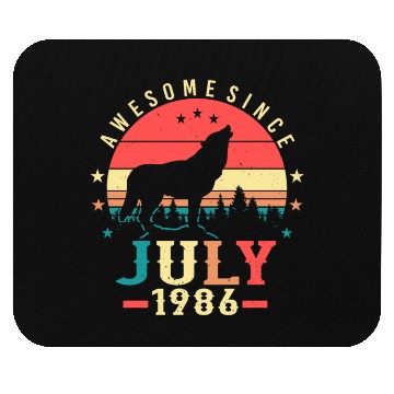 Discover Birthday Greeting For July 1986 Mouse Pads