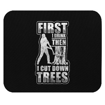 Discover Wood Forest Worker Tree Cutter Chainsaw Mouse Pads