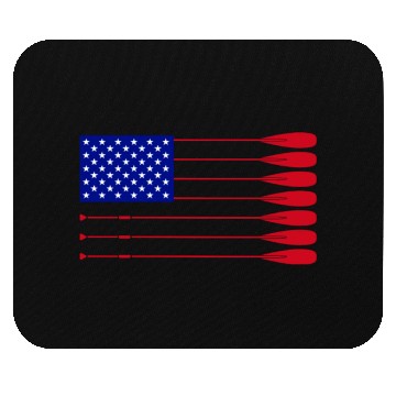 Discover Cool American Flag Rowing Oar Funny Paddle Lover Mouse Pads