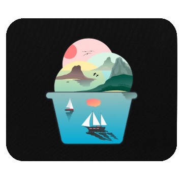 Discover Summer Ice Cream Ocean Wanderlust Sailing Sunset Mouse Pads