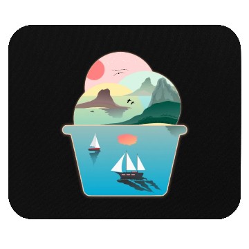 Discover Ice Cream Summer Ocean Wanderlust Sailing Sunset Mouse Pads