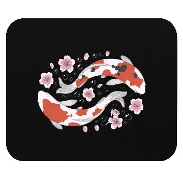 Discover Japanese Koi Fish and Cherry Blossom Mouse Pads
