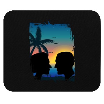 Discover Couples Retro Sunset , Beach, Palm Trees, Vacation Mouse Pads