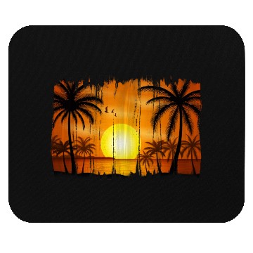 Discover Retro Sunrise, Beach, Palm Trees, Vacation Mouse Pads