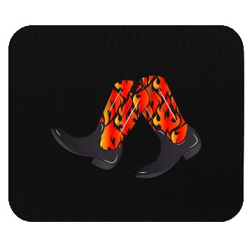 Discover extravagant western boots with flame pattern Mouse Pads