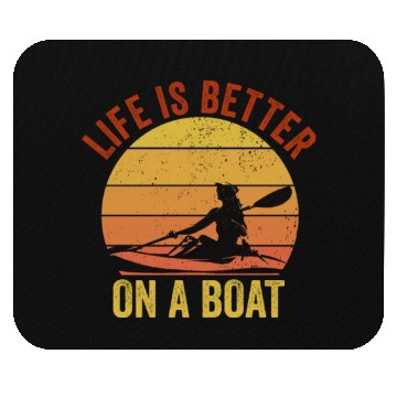 Discover Funny Rowing Canoe Kajak Life is Better On A Boat Mouse Pads