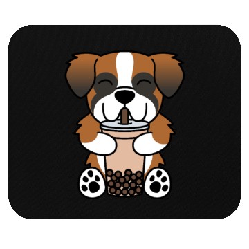 Discover Saint Bernard Boba Bubble Tea Mouse Pads