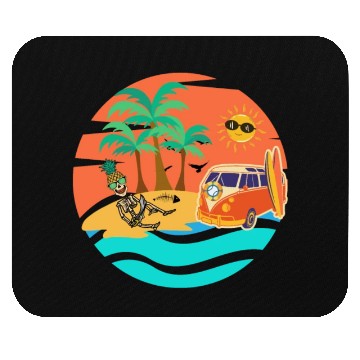 Discover Road trip skeleton Mouse Pads