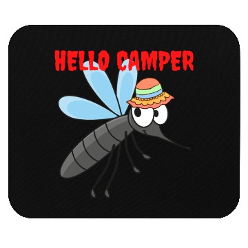 Discover Hello camper | Cute mosquito with a colorful hat Mouse Pads
