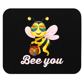 Discover Cute Bee LGBT Gay Lesbian Pride Rainbow Honey Mouse Pads