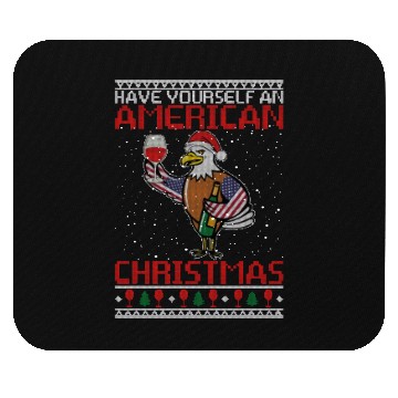 Discover Have Yourself An American Christmas Funny Eagle Mouse Pads