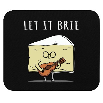 Discover Let It Brie Cheese Musician With Guitar Mouse Pads